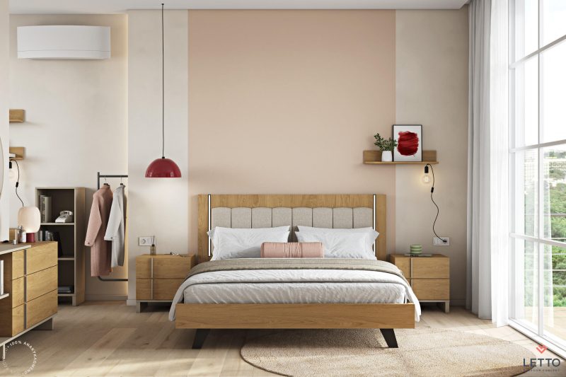 krevati-mod-anthektiki-melamini-m11-xylo-m31-2m-podia-8-led-light-letto-01 Κρεβάτι Mod με Υφασμάτινο Κεφαλάρι | Light Oak