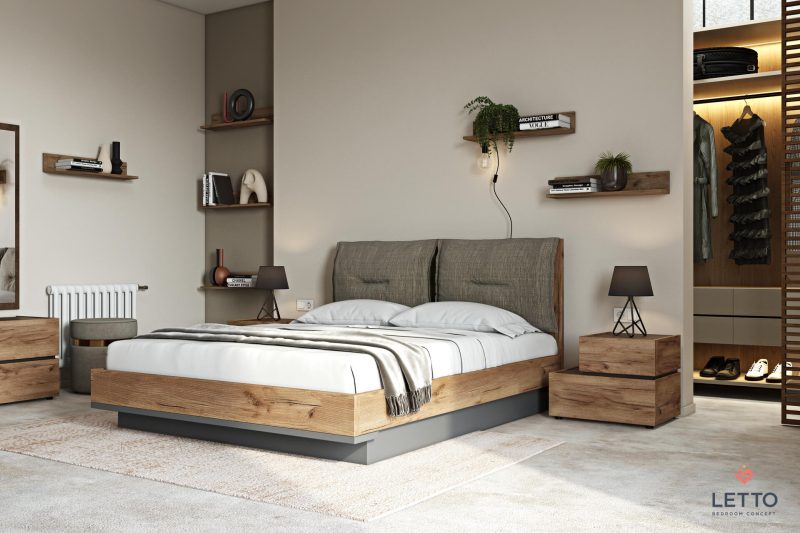 Κρεβάτι Loft | Light Brown Rusc Oak