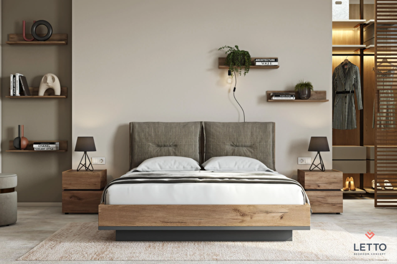 Κρεβάτι Loft | Light Brown Rusc Oak